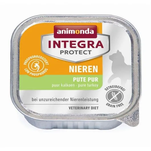 Animonda Cat Schale Integra Protect Niere mit Pute - Diätfutter für Katzen (16x100g)