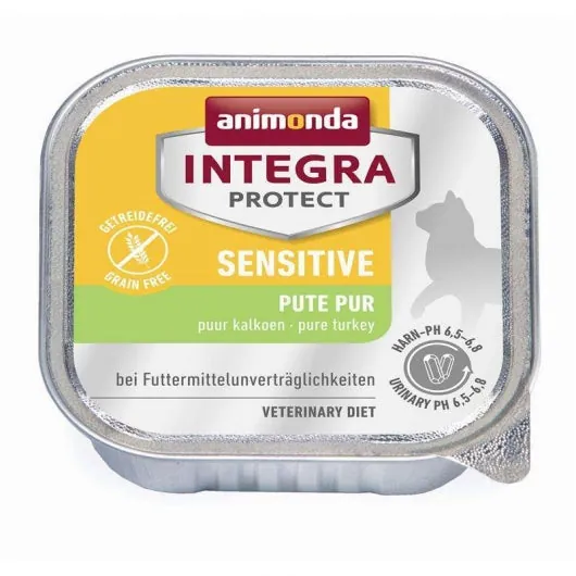 Animonda Cat Schale Integra Protect Sensitiv mit Pute pur - Diätfutter für Katzen (16x100g)