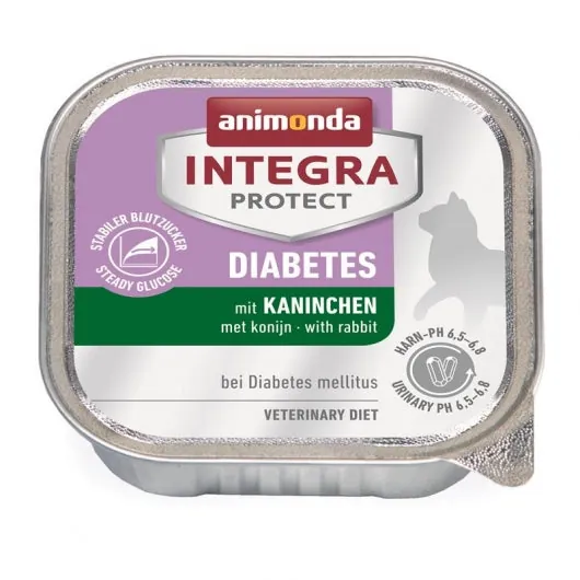 Animonda Cat Integra Protect Diabetes mit Kaninchen - Diätfutter für Katzen (16x100g)