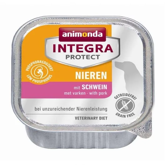 Animonda Dog Schale Integra Protect Niere Schwein - Diätfutter für Hunde (11x150g)