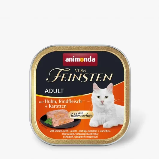 Animonda vom Feinsten mit Schlemmerkern mit Huhn, Rindfleisch & Karotten - 32x100g