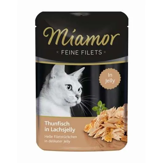 Miamor Feine Filets PB Thunfisch in Lachsjelly - 24x100g – leicht verdaulich