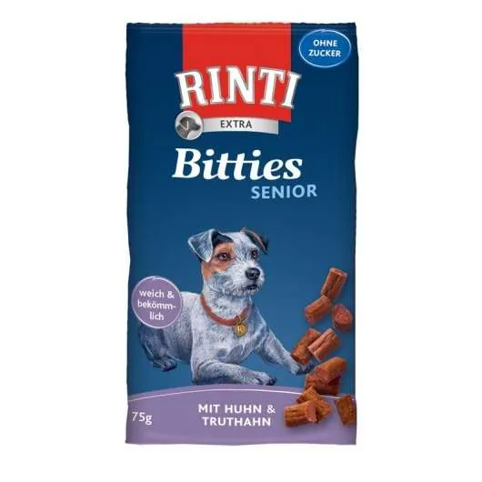 Rinti Bitties Senior Huhn & Truthahn 75g – extra weiche Stückchen