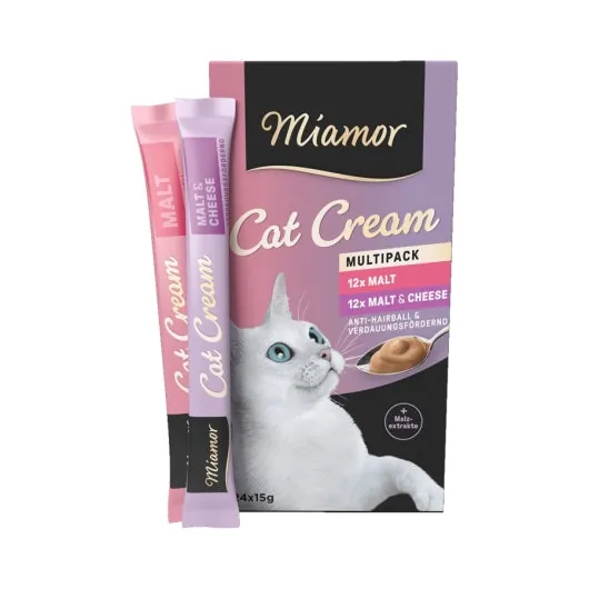Miamor Cat Confect Malt-Cream Vorteilspack 24x15g – ohne Zucker und Farbstoffe