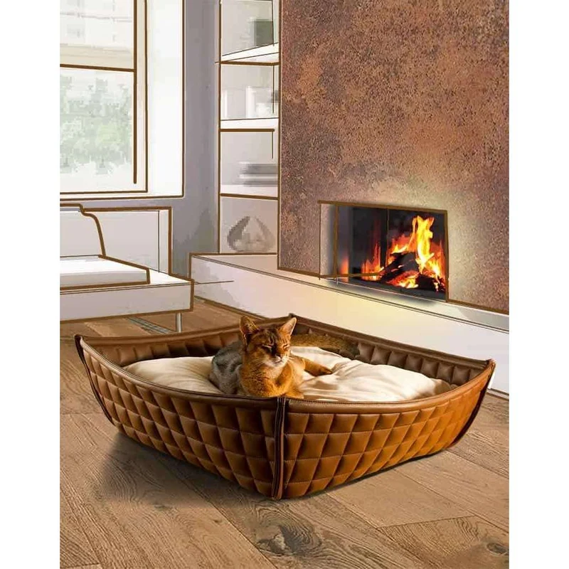 Pet Interiors Faux Leather Cat Basket BOWL