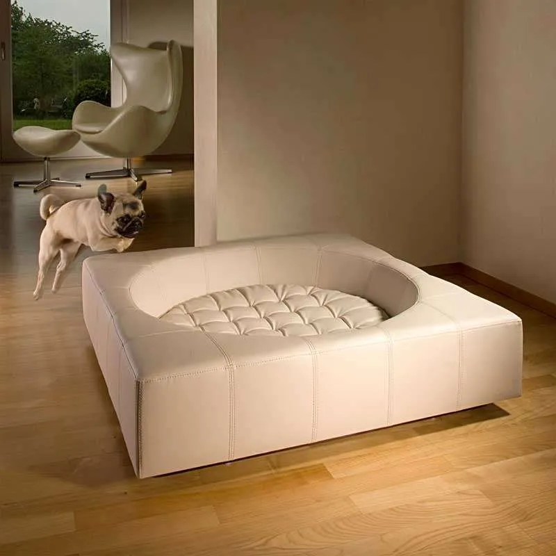 Pet Interiors Cube Genuine Leather Dog Bed