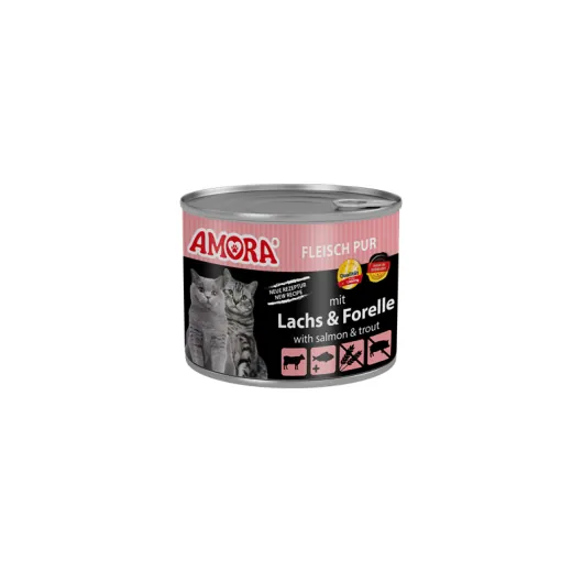 Amora Cat Fleisch Pur mit Lachs & Forelle – 70 % Fleischanteil