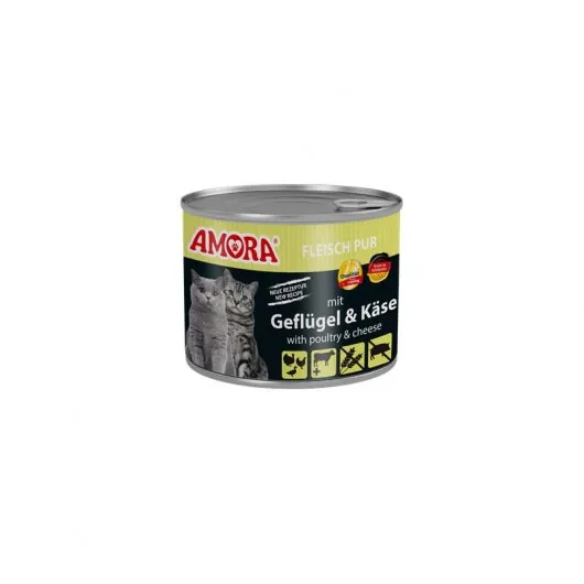 Amora Cat Fleisch Pur mit Geflügel & Käse - Katzenfutter