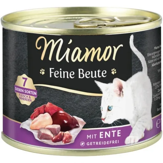 Miamor Dose Feine Beute Ente für Katzen – 65% Fleischanteil, getreidefrei