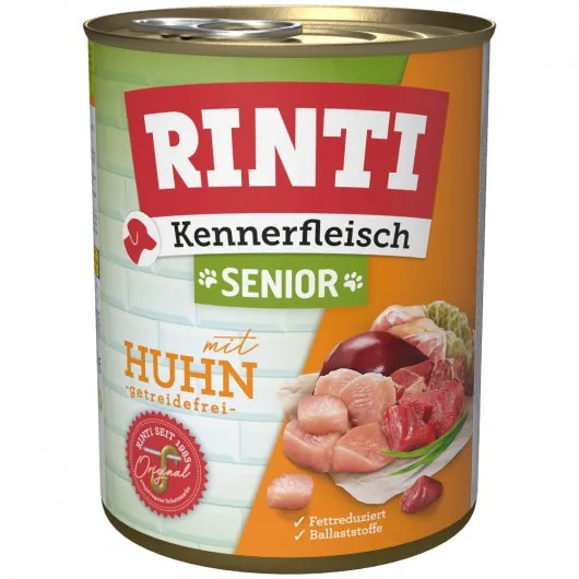 Rinti Kennerfleisch Senior Huhn für ältere Hunde mit hohem Fleischanteil