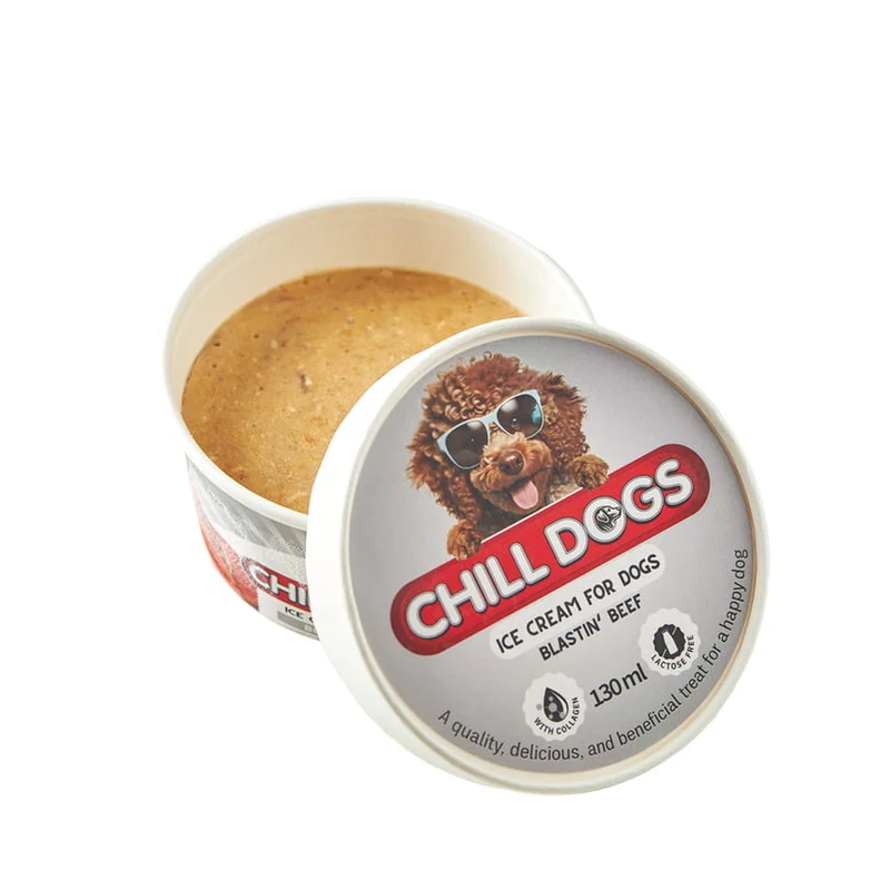 Chill Dogs Blastin' Beef Cup Ice Cream Dog Treats 130ml