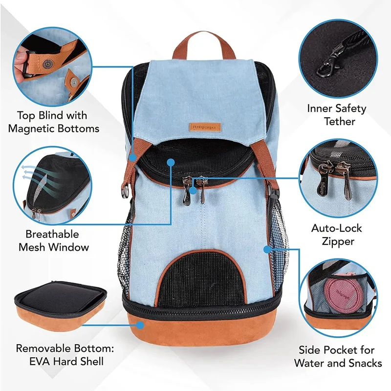 Ibiyaya Denim Fun Lightweight Pet Backpack | Airline-Approved