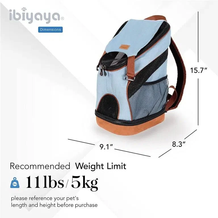 Ibiyaya Denim Fun Lightweight Pet Backpack | Airline-Approved
