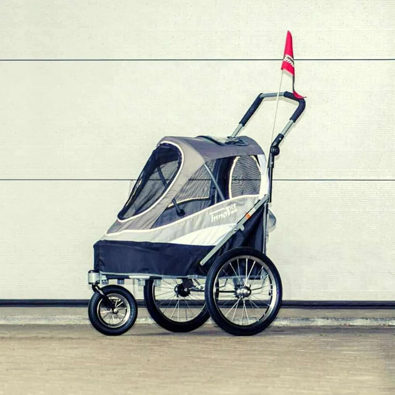 InnoPet Sporty Deluxe Pet Pram & Dog Bike Trailer with Free Rain Cover