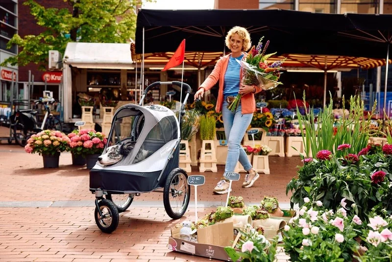 InnoPet Sporty Deluxe Pet Pram & Dog Bike Trailer with Free Rain Cover