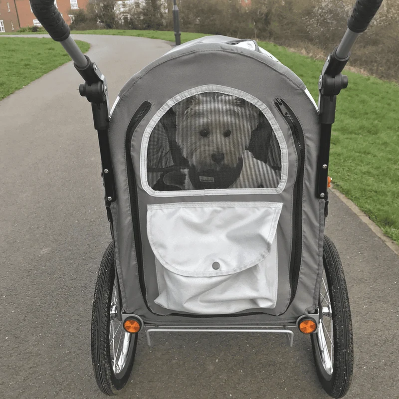 InnoPet Sporty Deluxe Pet Pram & Dog Bike Trailer with Free Rain Cover