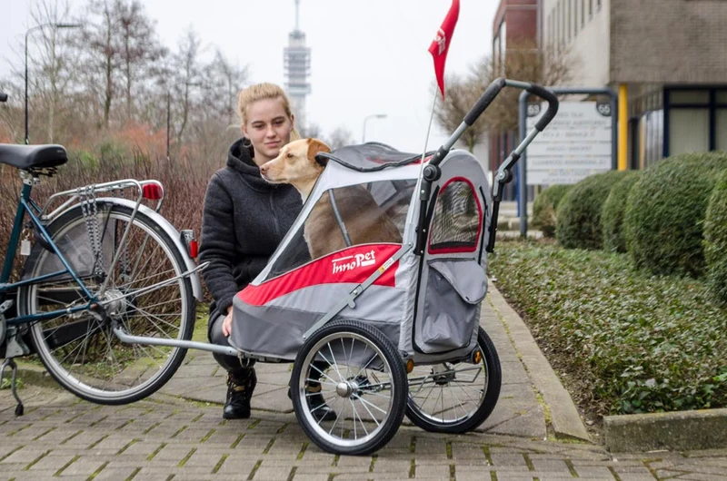 InnoPet Sporty Deluxe Pet Pram & Dog Bike Trailer with Free Rain Cover