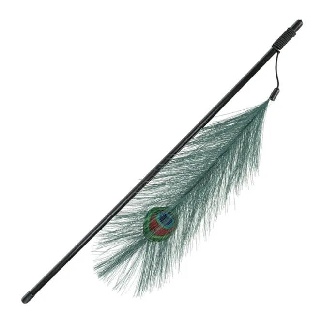 Trixie Spielangel mit Pfauenfeder aus Kunststoff/Polyester