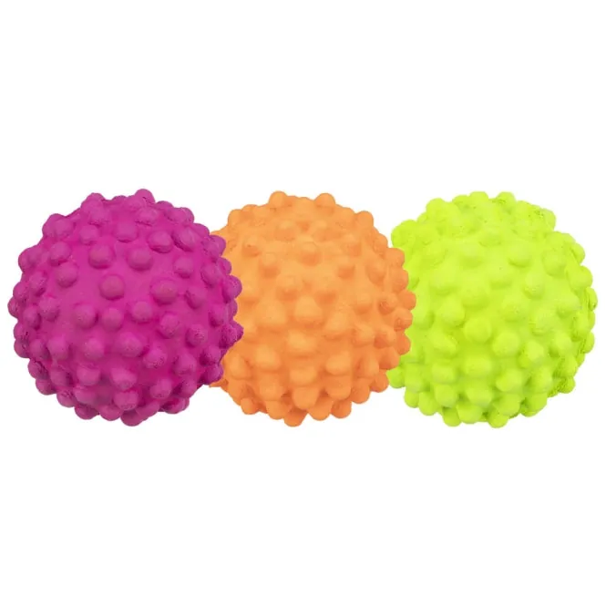 Trixie Neon-Igelball aus Moosgummi 7cm – Geräuschloses Spielzeug für Hunde