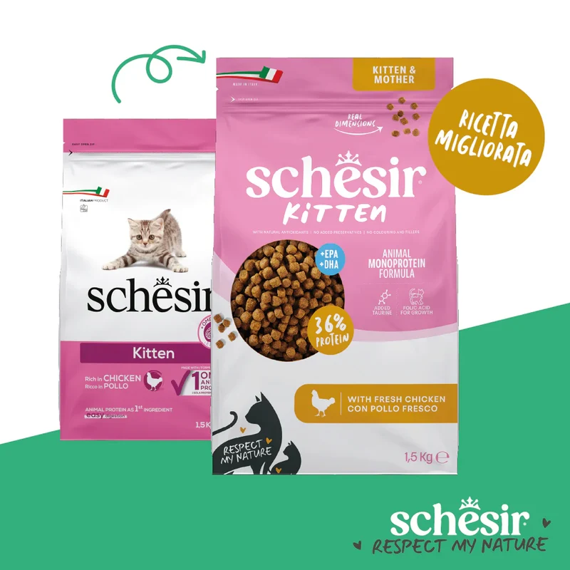 Schesir Monoprotein Formula Kitten Dry Cat Food Maintenance With Chicken 1.5KG