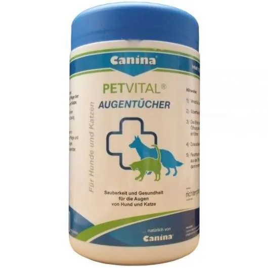 Canina Pharma PETVITAL Augentücher 120 Stück – Reinigung & Pflege