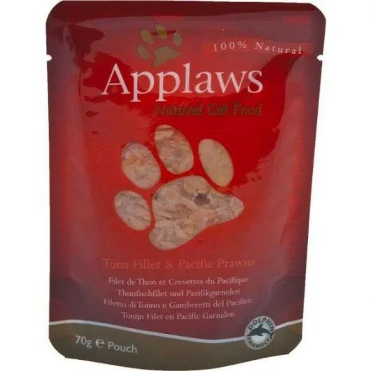 Applaws Frischebeutel Thunfischfilet & Pazifikgarnelen - 12x70g