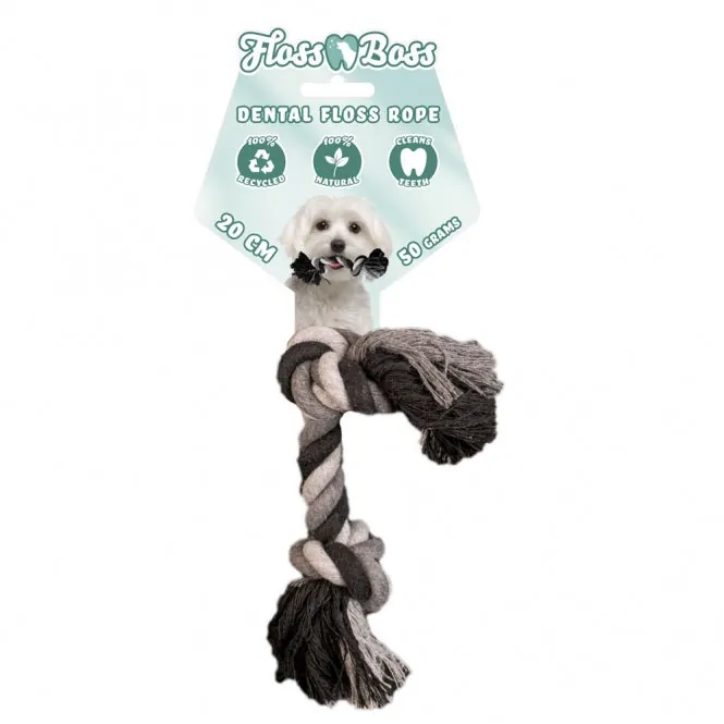Floss Boss Dental Rope Baumwollseil mit 2 Knoten – zahnreinigend und langlebig