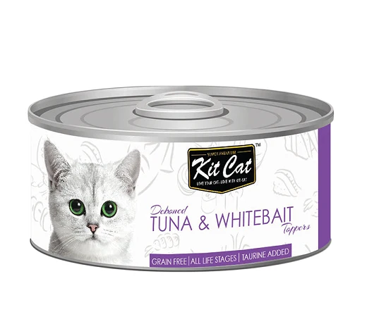 Kit Cat Grain Free Tuna & Whitebait Topper Wet Cat Food 80G