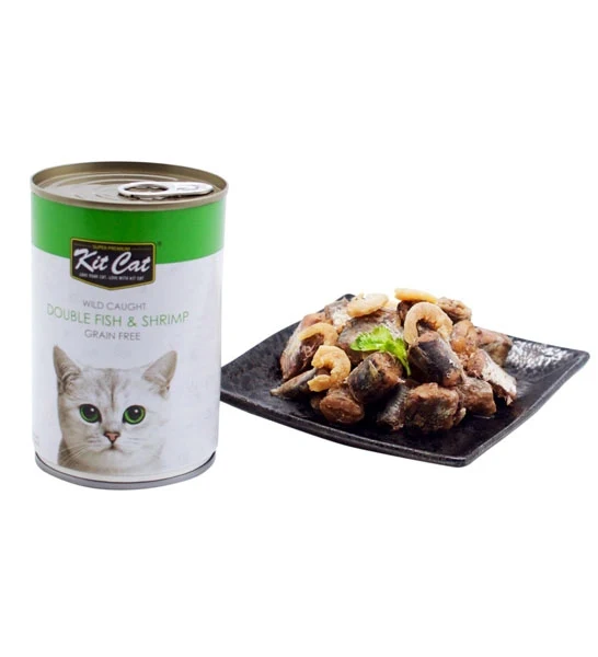Kit Cat Wild Caught Grain Free Double Fish & Shrimp Wet Cat Food 400G