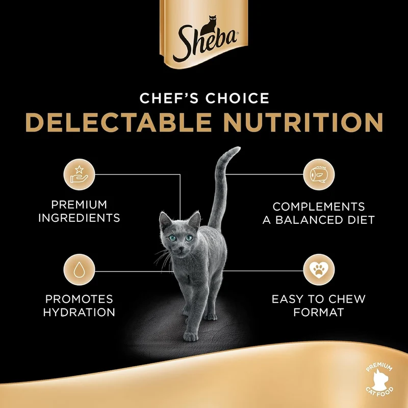 Sheba Fine Wet Cat Food Pouch Adult Mix Selection 12x70g