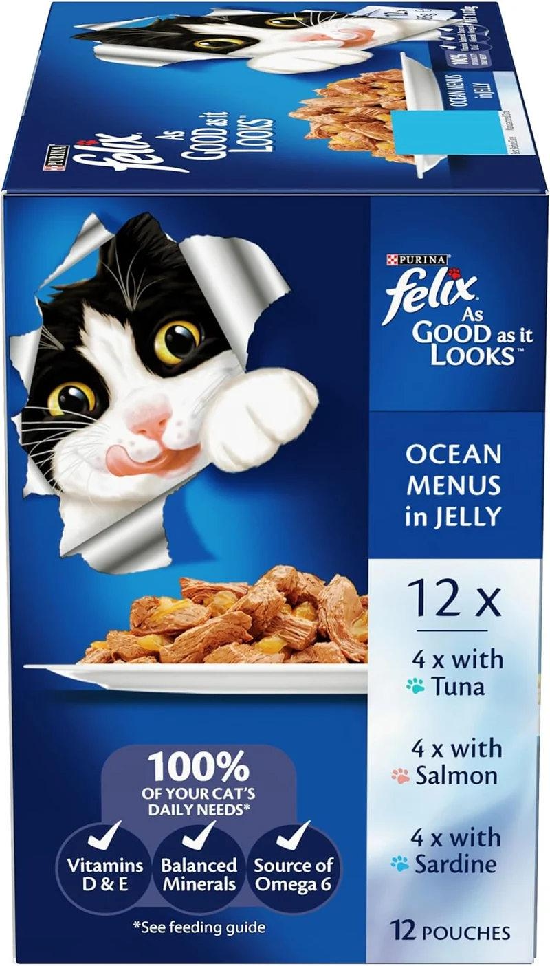 PURINA Felix as Good as it Looks Ocean Menus Wet Cat Food Pack 12X85G