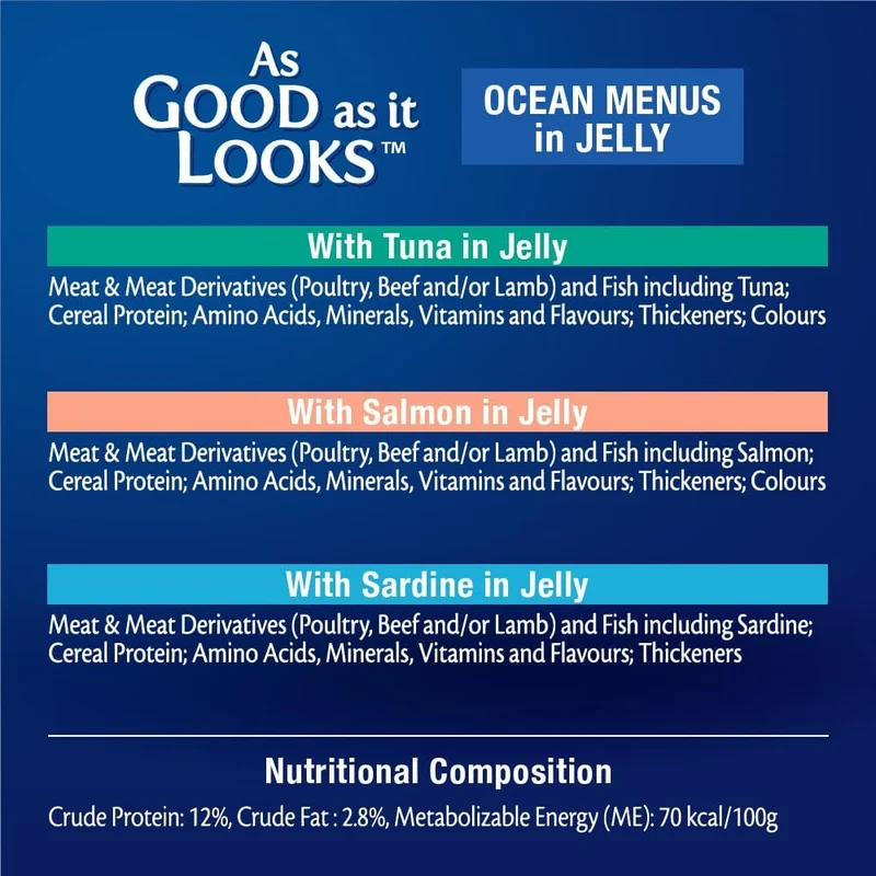 PURINA Felix as Good as it Looks Ocean Menus Wet Cat Food Pack 12X85G