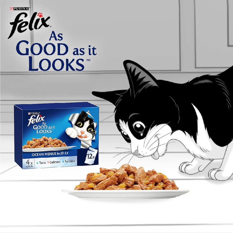 PURINA Felix as Good as it Looks Ocean Menus Wet Cat Food Pack 12X85G