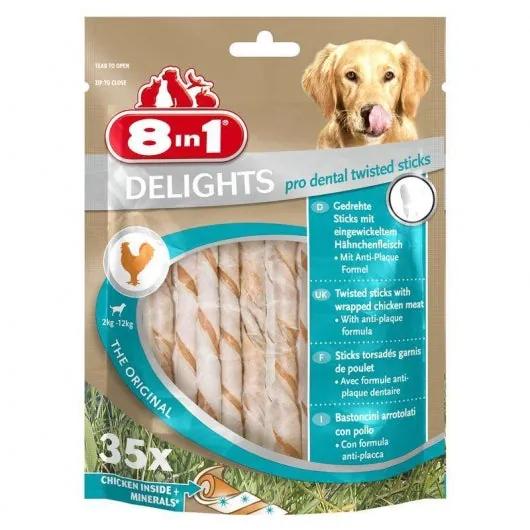 8in1 Delights Pro Dental Twisted Sticks – Zahnpflege für Hunde