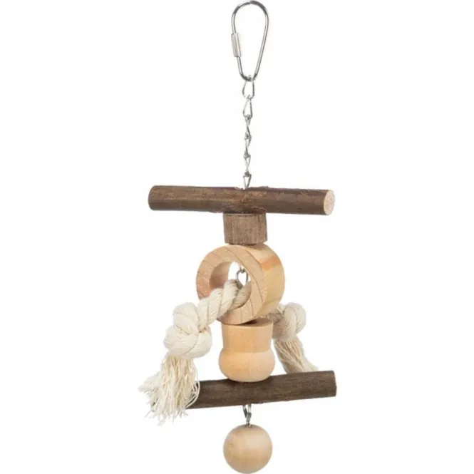Trixie Natural Living Vogelspielzeug – Holz und Tau für Vögel