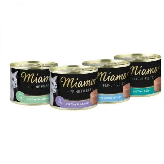 Miamor Feine Filets 185g – Thunfisch & Calamari in Jelly, leicht verdaulich