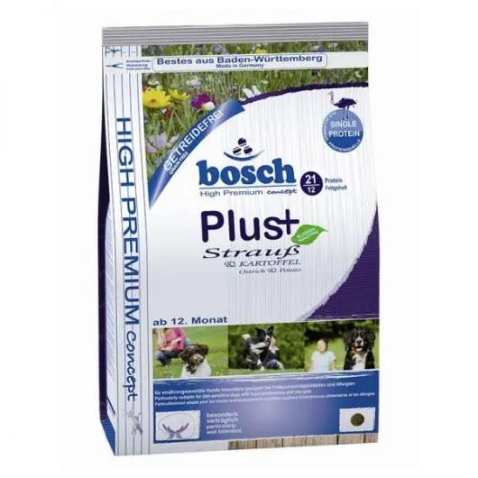 Bosch Plus Strauß & Kartoffel für Hunde – single Protein, getreidefrei