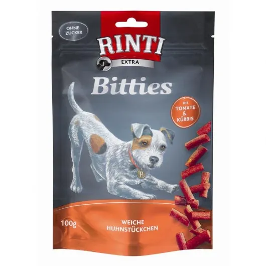 Rinti Extra Snack Bitties – Mini Bits mit Huhn, Tomate & Kürbis