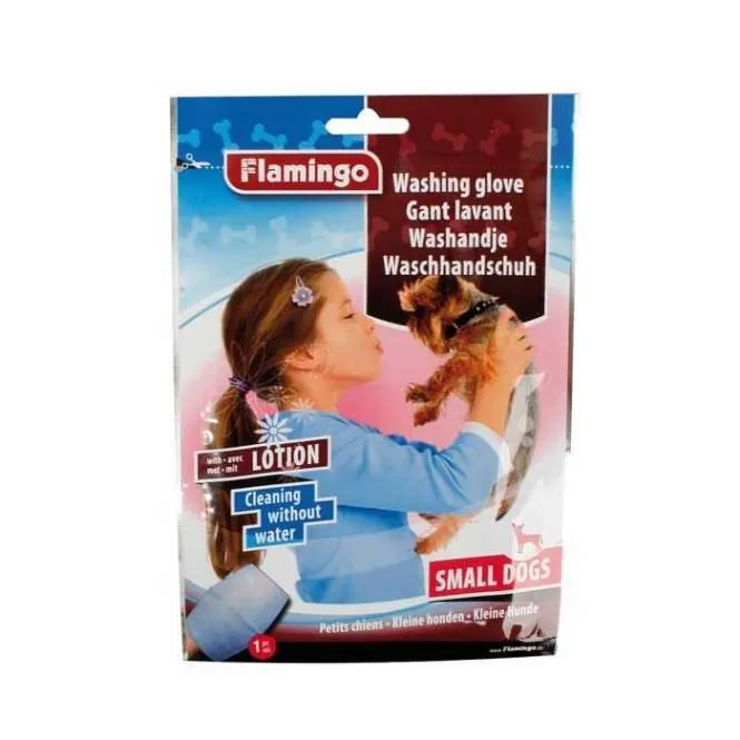 Karlie Flamingo Waschhandschuh mit Lotion für Hunde – milde Reinigung für Hunde