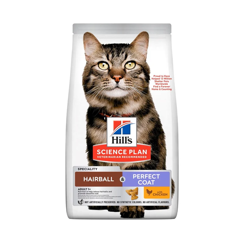 Hill's Science Plan Hairball & Perfect Coat with Chicken Adult Dry Cat Food 1.5kg
