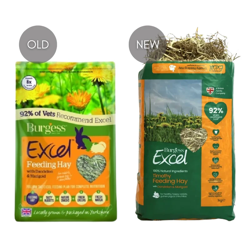 Burgess Excel Dandelion & Marigold Feeding Hay for Small Pets 1KG