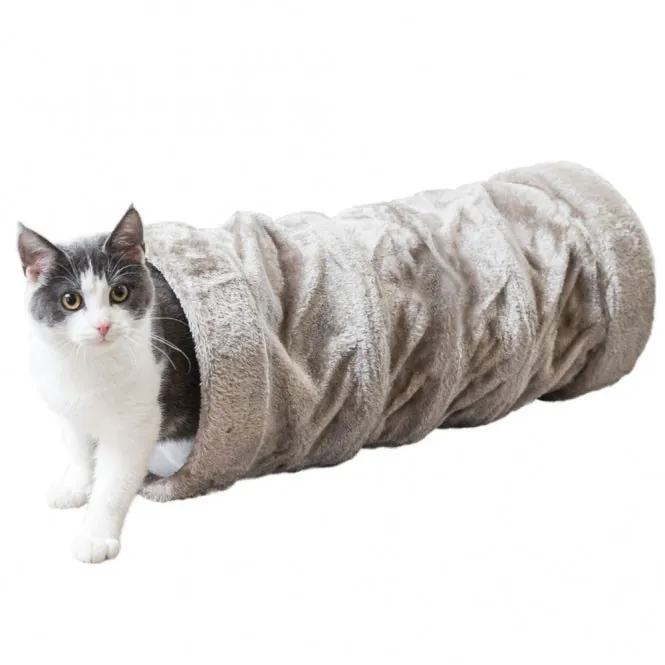 Trixie Crunch Plüschtunnel, 60 cm – ideal zum Spielen und Entspannen