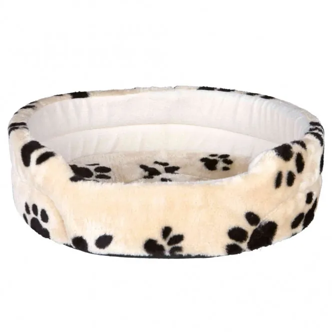 Trixie Bett Joey - beige mit Pfoten, waschbar und rutschfest
