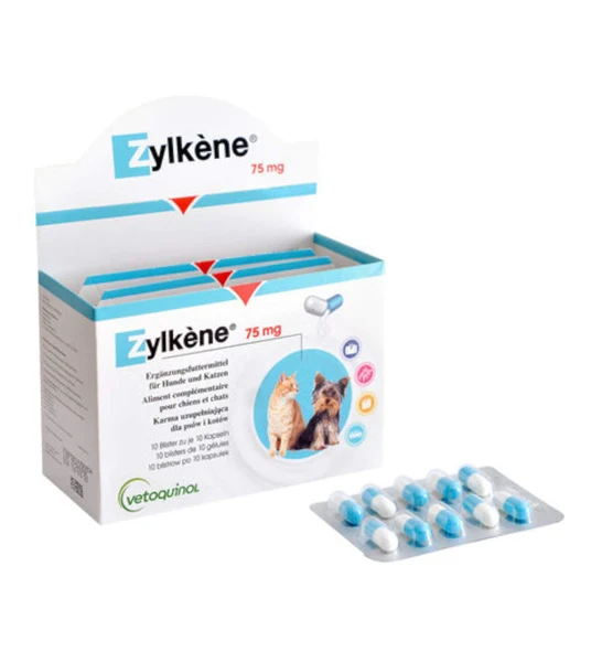 Vetoquinol Zylkene Supplement for Small Dogs & Cats 10 Capsules 75mg