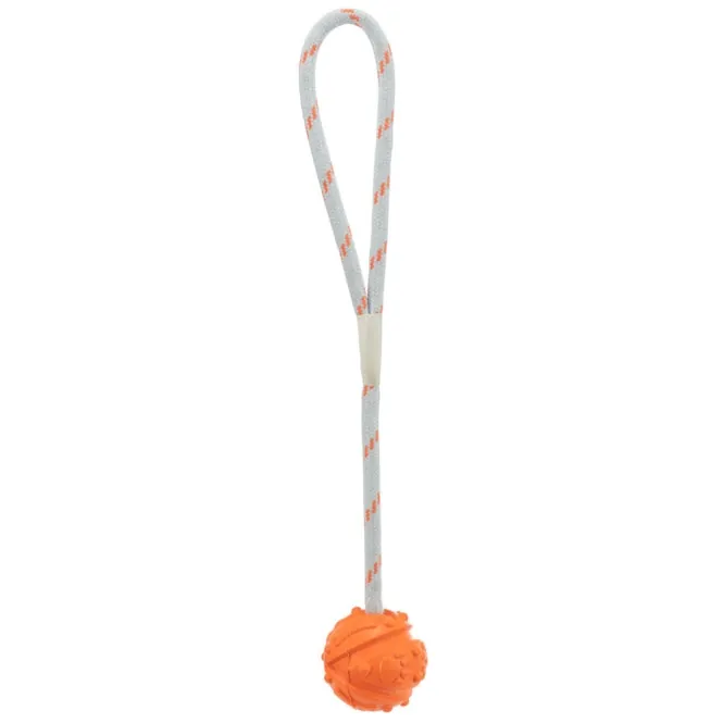 Trixie Naturgummiball am Band - ideal für Wasser- und Wurfspiele