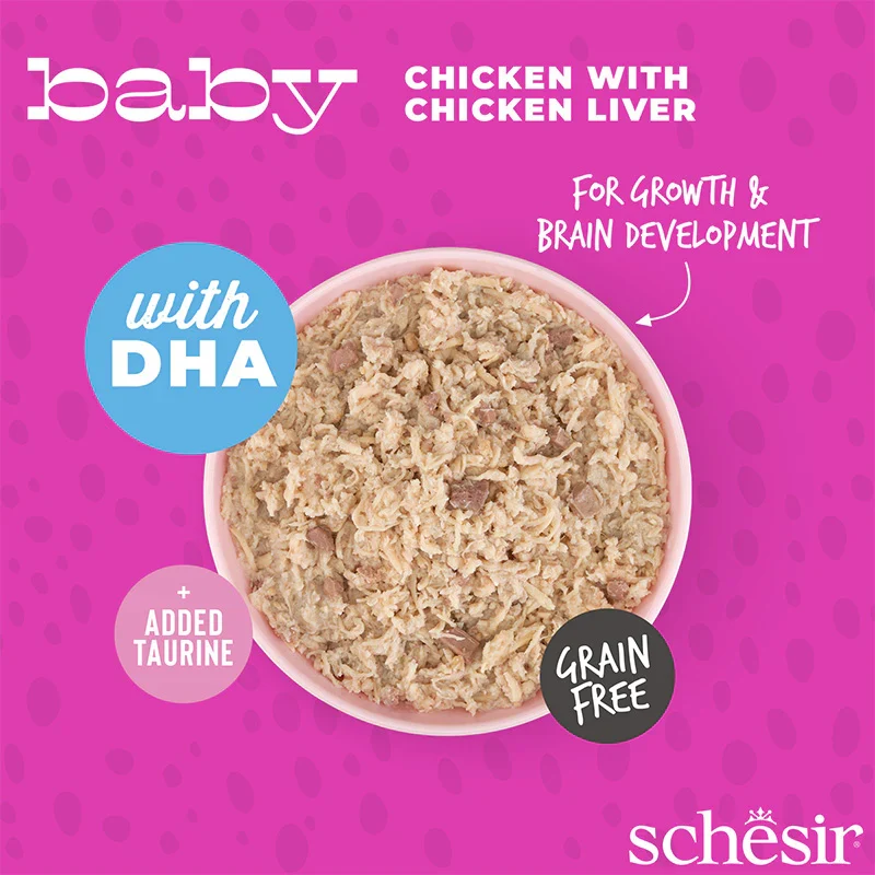 Schesir Baby Wholefood Chicken With Chicken Liver Kitten Wet Cat Food In Broth 70G