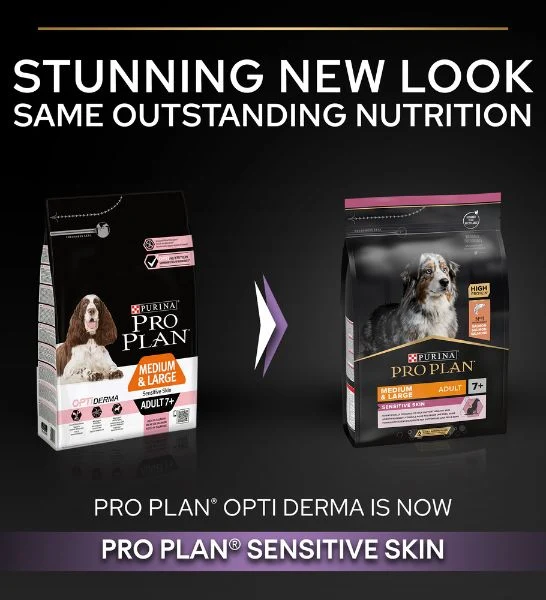 PURINA Pro Plan Opti Derma Medium & Large Adult Sensitive Skin 7+ Salmon Dog Dry Food