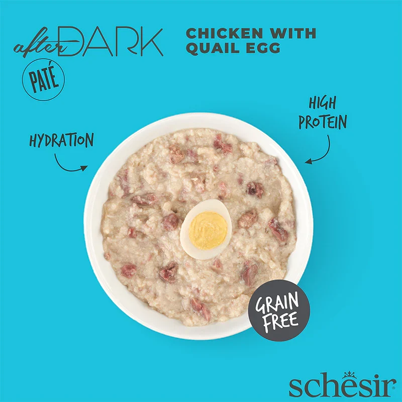 Schesir After Dark Complete Chicken With Quail Egg Wet Cat Food In Pate 80G