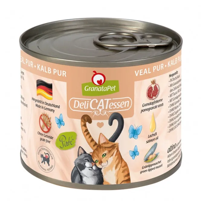 GranataPet Delicatessen Dose Kalb PUR für Katzen – Immunstärkung, ohne Getreide
