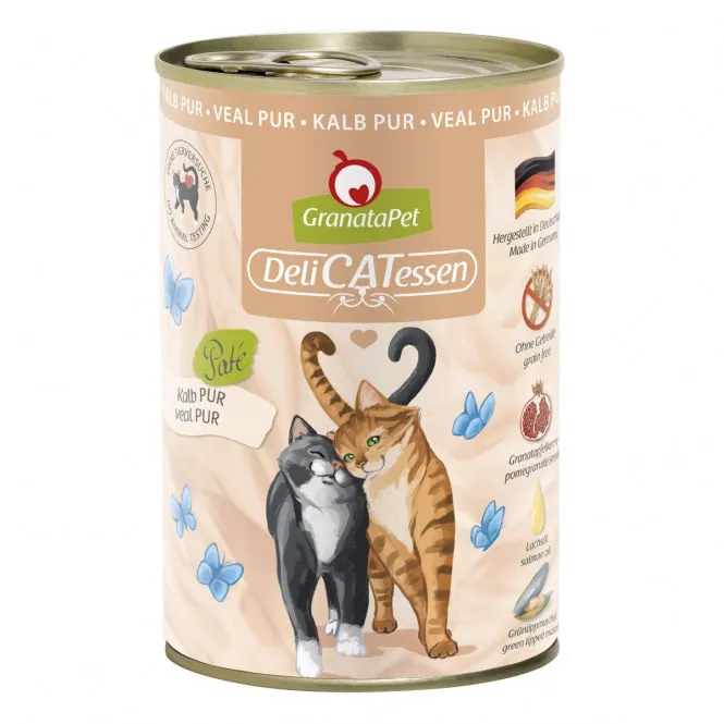 GranataPet Delicatessen Dose Kalb PUR für Katzen – Immunstärkung, ohne Getreide